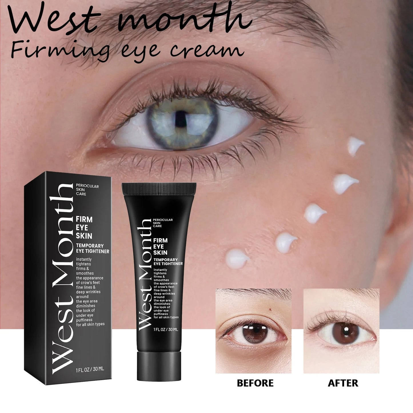 West Month Anti-aging Eye Cream, Fade Fine Lines, Reduce Under Eye Bags, Remove Dark Circles, Hydrating, Firming, Lifting