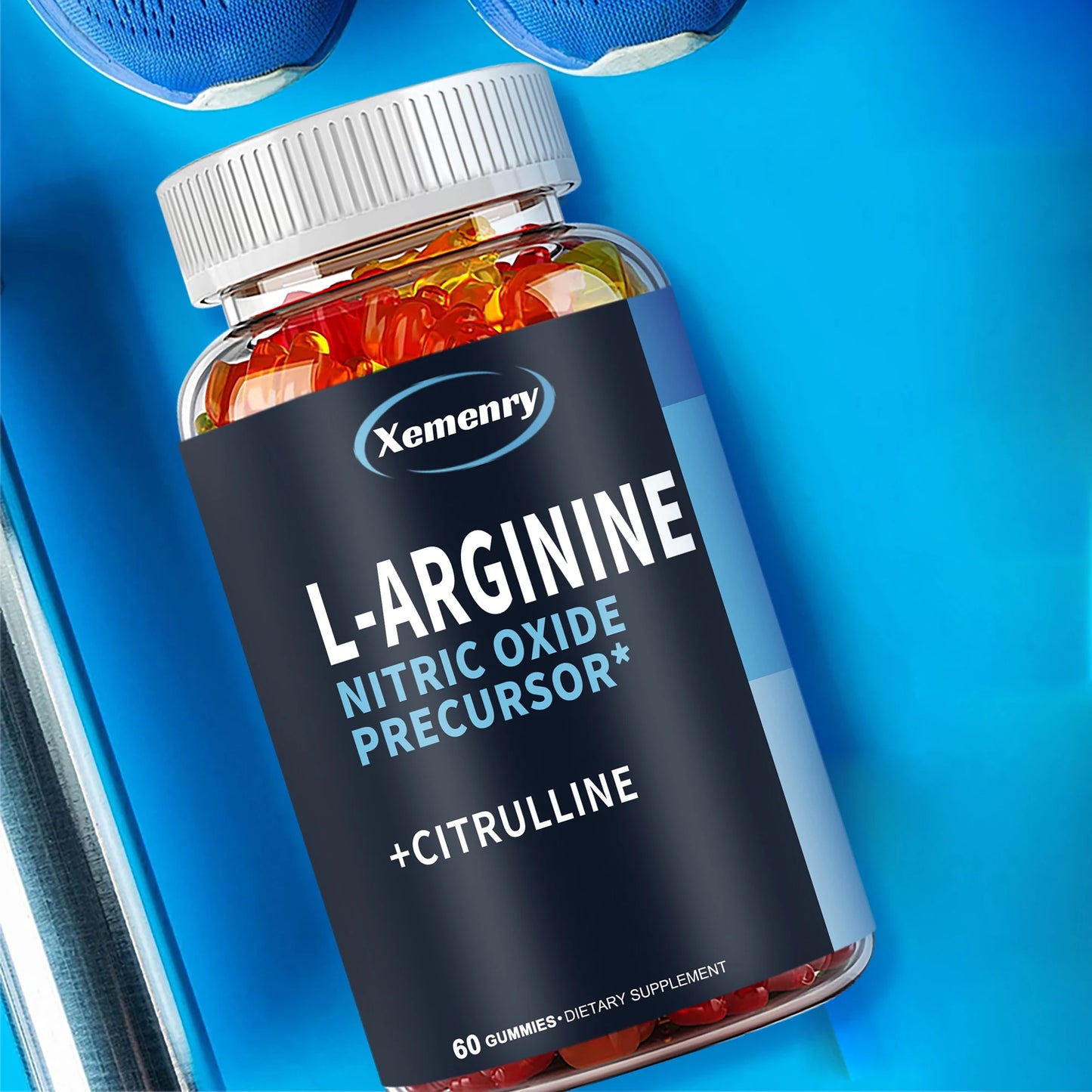 L-Arginine Supplement - Boosts Energy and Endurance, Improves Muscle Mass and Athletic Performance - 60 Gummies
