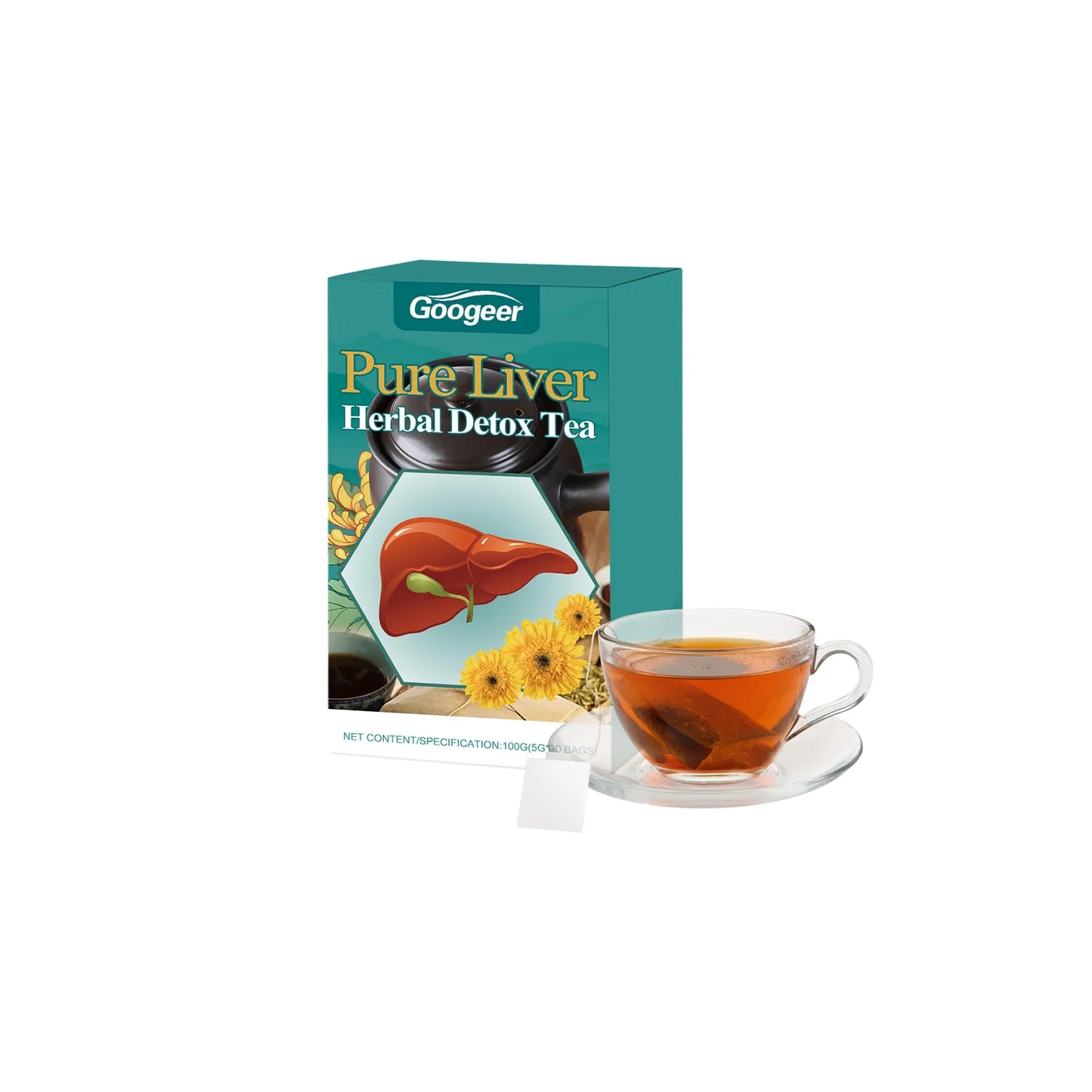 100g Liver Herbal Detox Tea, Support Health, Energy, Repair Body Fat, Metabolism, Dietary Supplement, Detoxify Liver