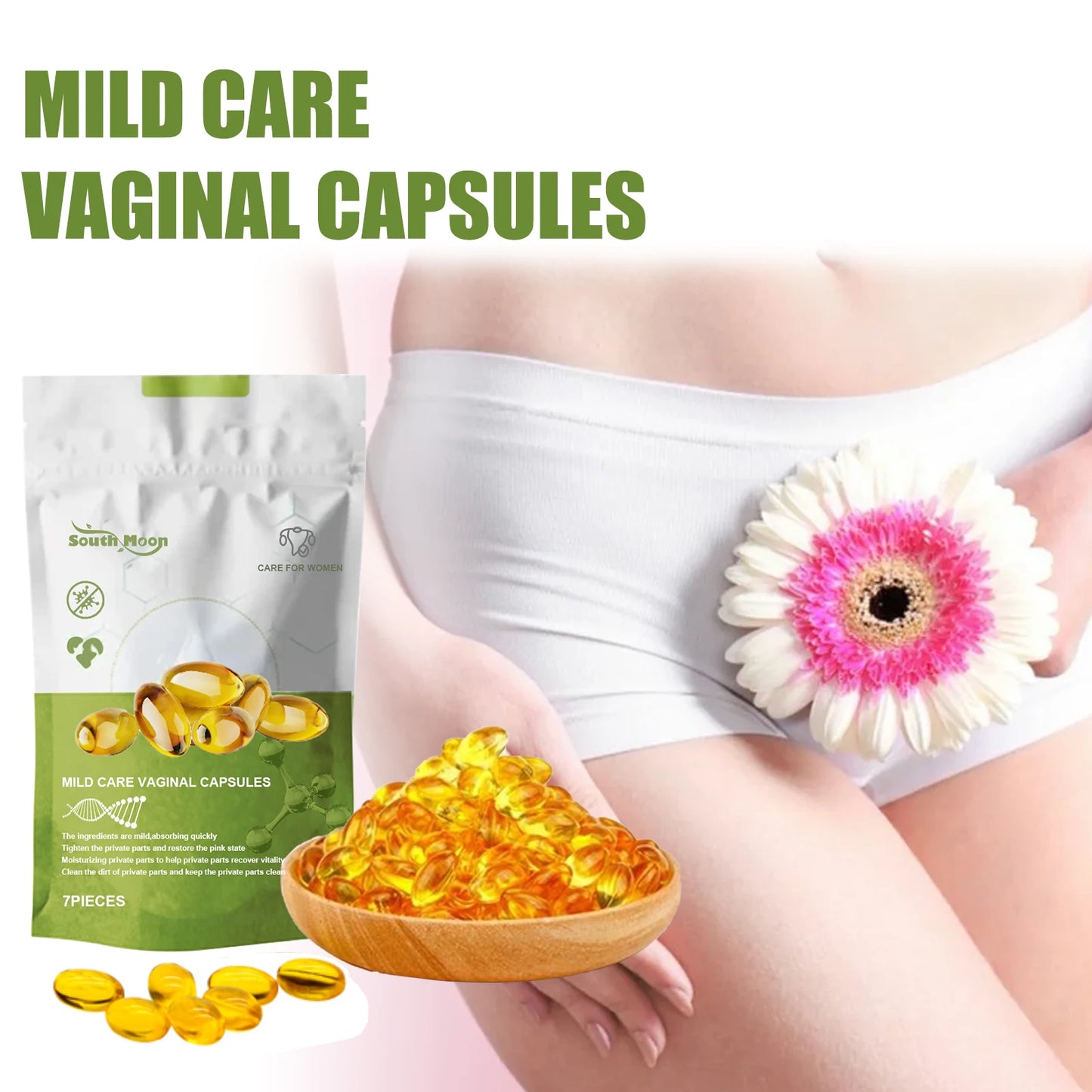 Women Vaginal Care Capsules Relief Private Discomfort and Itching Tightening Reduce Dryness
