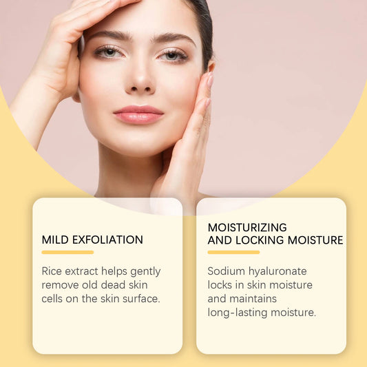 Rice Extract, Face Cleaning Gel, Gentle Exfoliating, Moisturizing, Soothing, Nourishing Face Cleanser