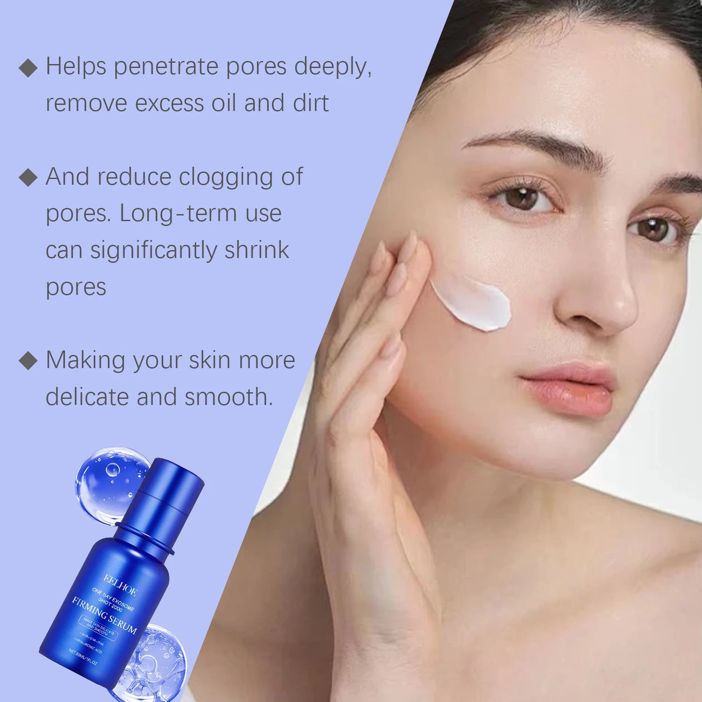 Eelhoe 30ml Firming Facial Lotion, Shrink Pores, Lifting Face, Oil Control, Hydrating Moisturizer, Rejuvenate, Smooth Face Serum