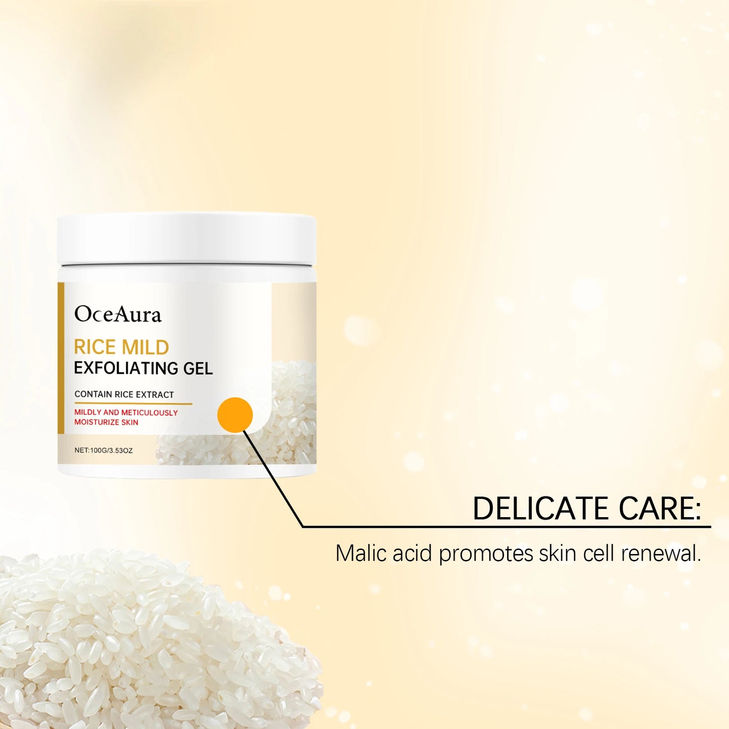 Rice Extract, Face Cleaning Gel, Gentle Exfoliating, Moisturizing, Soothing, Nourishing Face Cleanser