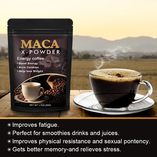 BEWORTHS 50G, Maca Root, Coffee, Energy Supplement, Supports Athletic Performance, Builds Muscle and Strengthens