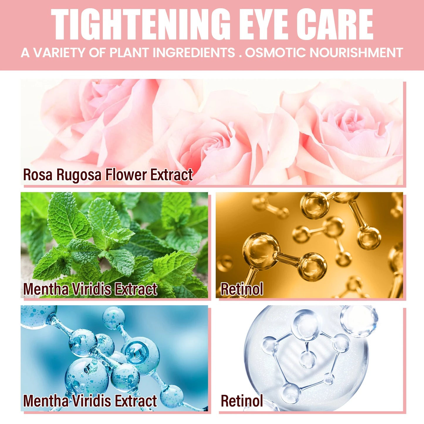 60pcs Rose Eye Mask Fades Fine Lines, Eye Bags, Dark Circles, Moisturizing, Firming Eye Patch, Eye Mask