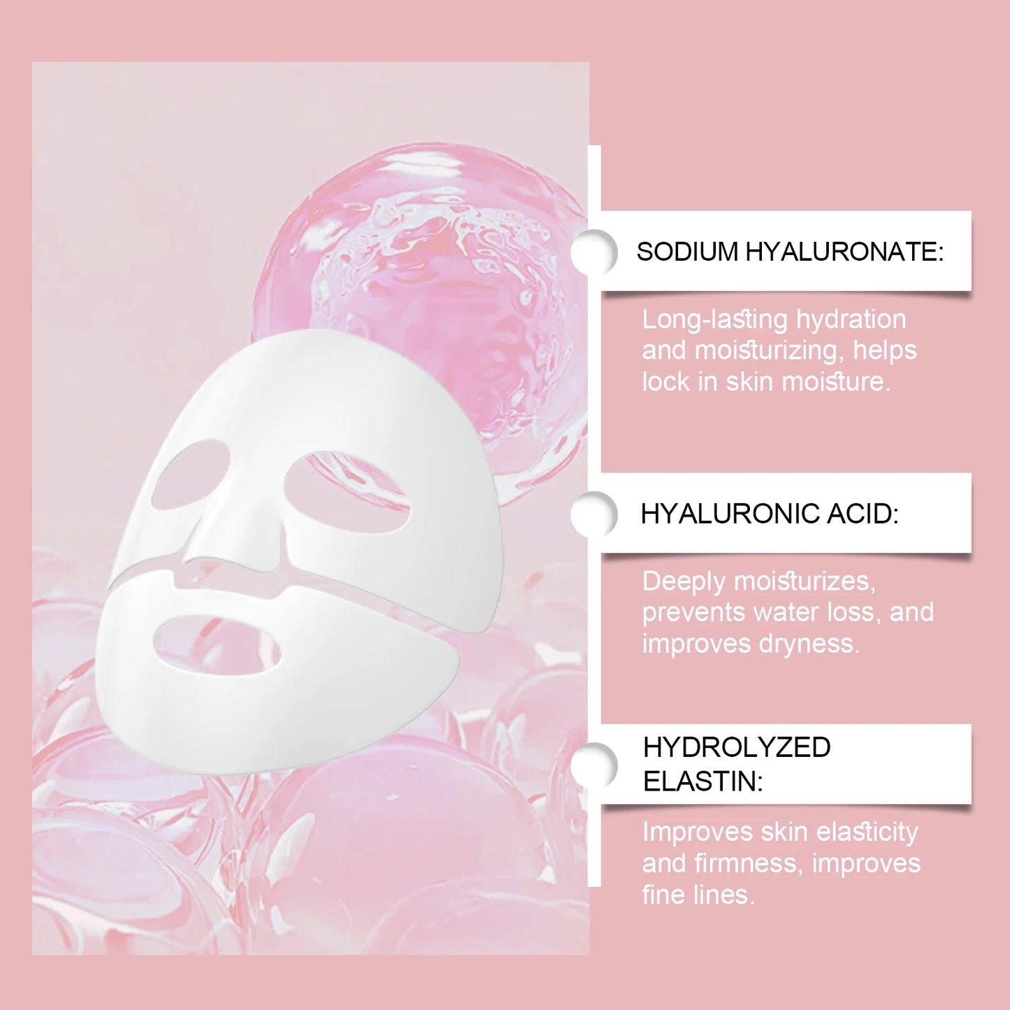 Hydrolyzed Collagen Sheet Mask, Box of 4, Reduces Fine Lines & Refines Pores, Intense Hydrating, Firming Treatment, Anti-Aging, Radiance