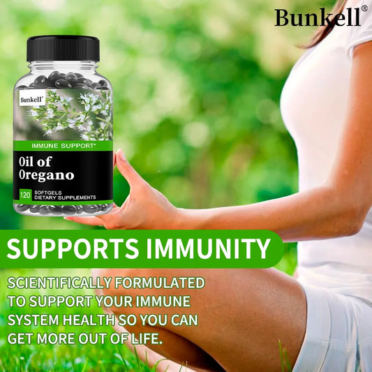 Oregano Oil, Vegan Liquid Capsules - Immune and Gut Support Supplement for Digestive Health