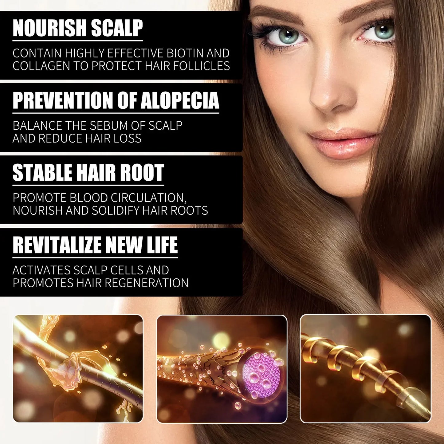 Liquid Biotin & Collagen Hair Growth Drops, Supplement for Glowing Skin, Support Healthy Hair Growth