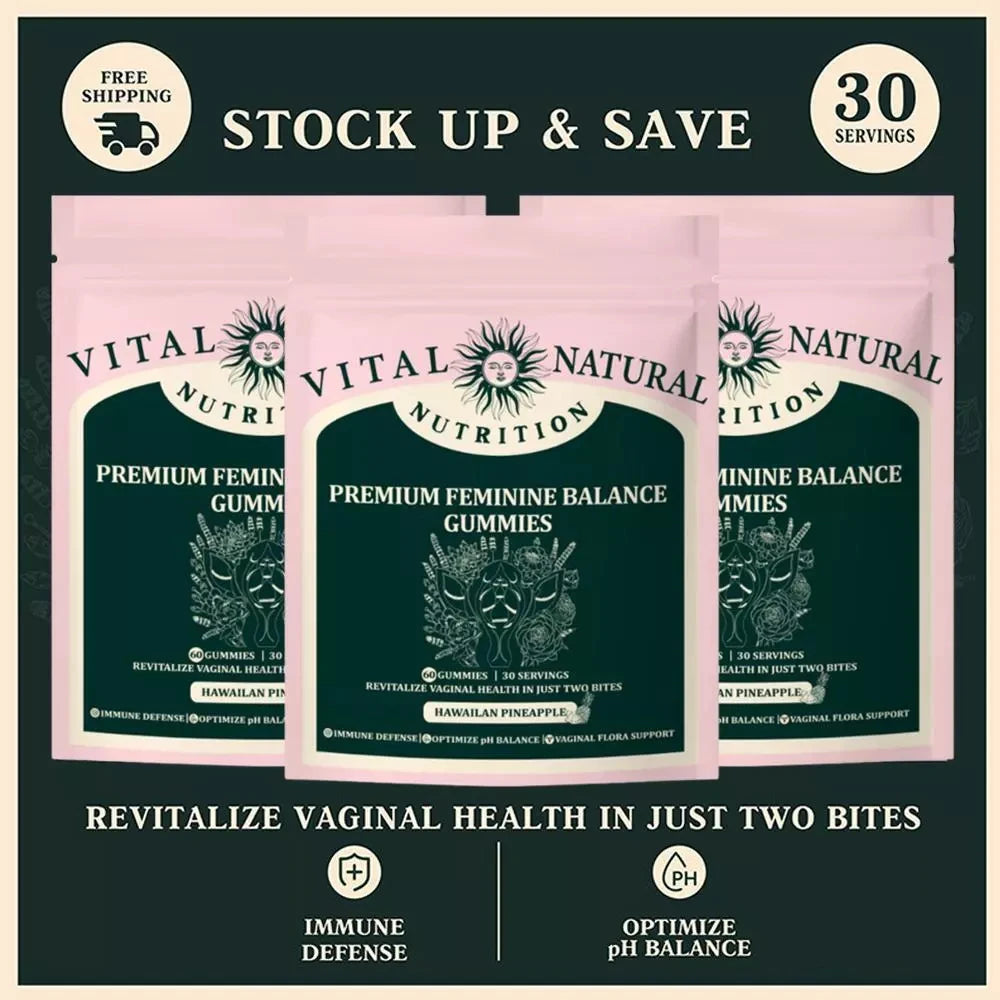 60 pieces of Vital Source Feminine Balance Gummies, for women - Hawaiian Pineapple
