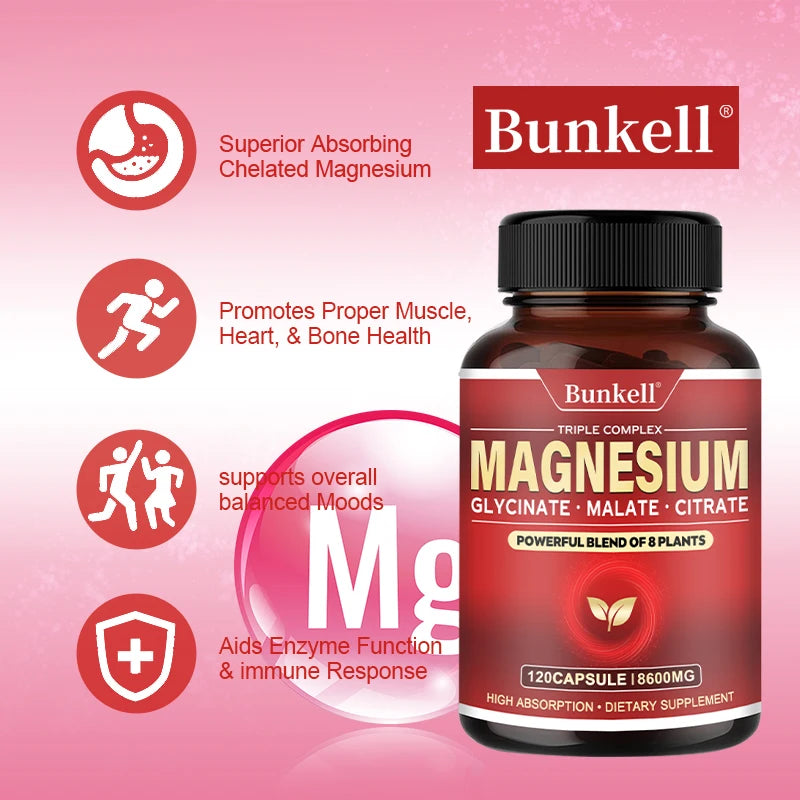 Magnesium Supplement - Promotes Proper Muscle, Heart, and Bone Support, Cardiovascular Function, Nutrient Metabolism