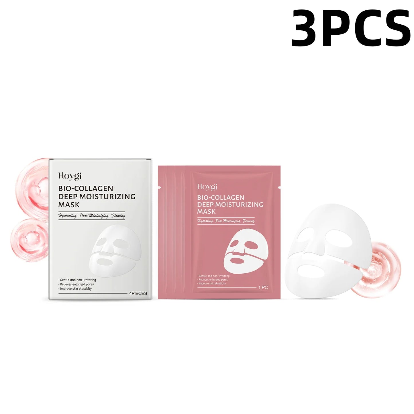 Hydrolyzed Collagen Sheet Mask, Box of 4, Reduces Fine Lines & Refines Pores, Intense Hydrating, Firming Treatment, Anti-Aging, Radiance