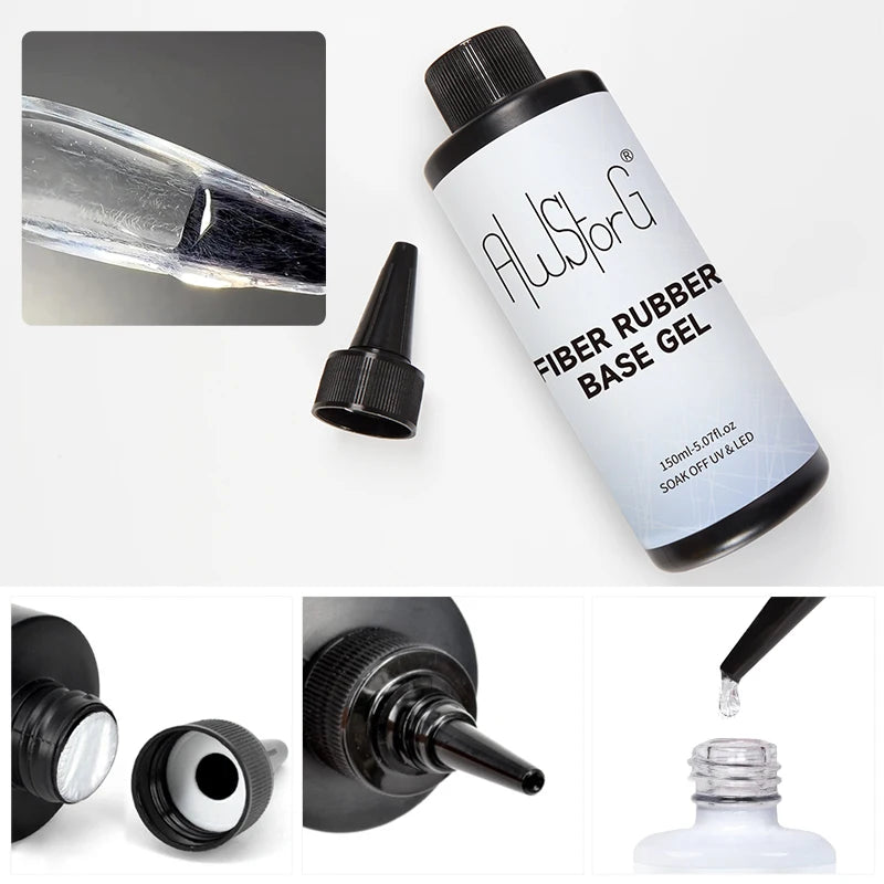 150ml Fiber Rubber Base Nail Repair, Fix Cracked Gel For Broken Nails, Semi-permanent Varnish