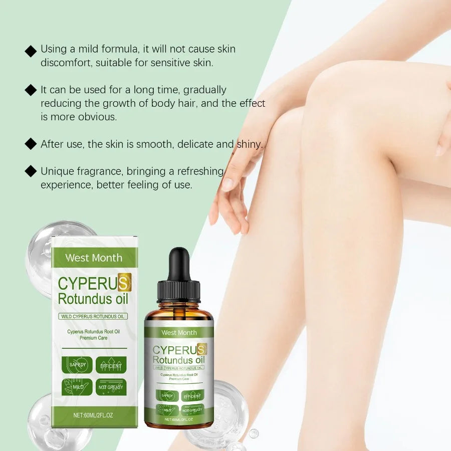 Cyperus Rotundus, Body Hair Removal Essential Oil, Gentle Care, Smooth Skin Moisturizing Oil
