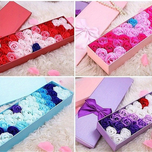 1 Set Rose Petal Scented Bath Soap with 33 Roses, Plant-Based Essential Oil Rose Soap Kit, Preserved Flower Creative Gift Set in Assorted Colors – Perfect for Women’s Birthdays, Thanksgiving, Christmas, Halloween, Anniver