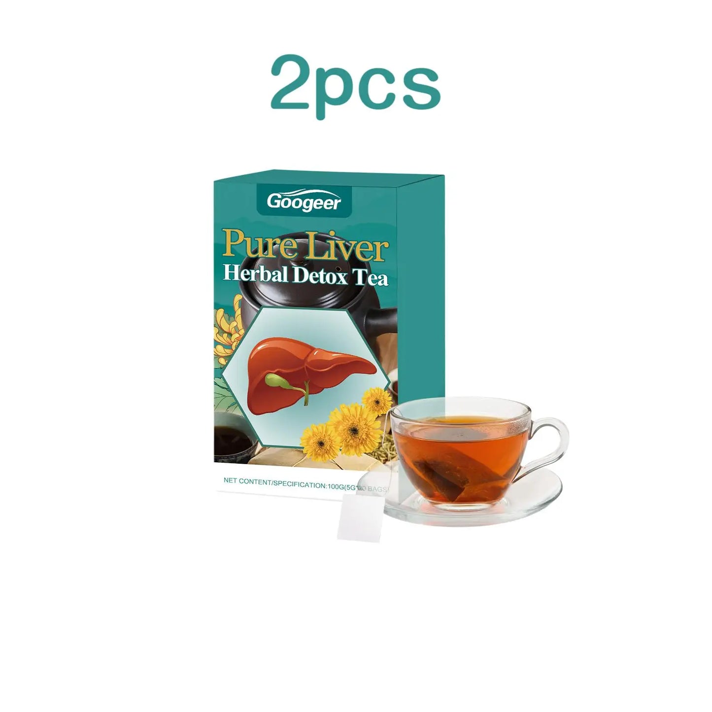 100g Liver Herbal Detox Tea, Support Health, Energy, Repair Body Fat, Metabolism, Dietary Supplement, Detoxify Liver