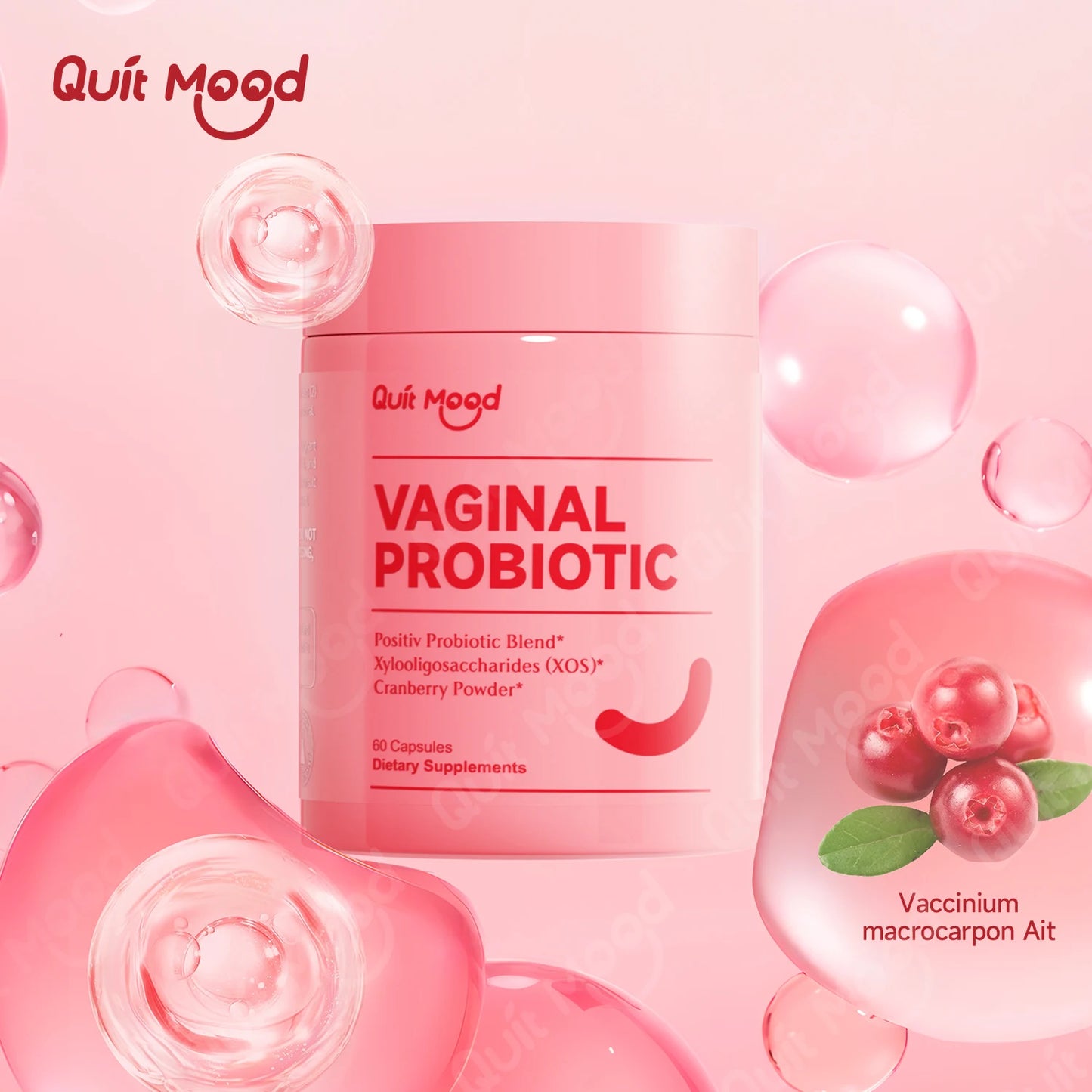 Probiotics for Women, Vaginal flora Balance with Prebiotics, Cranberry Extract, 60 capsules