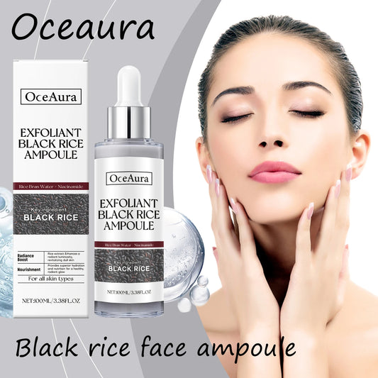 Oceaura Black Rice, Face Exfoliating Liquid, Gentle Removal of Dead Skin, Oil Control, Face Serum, Ampoule