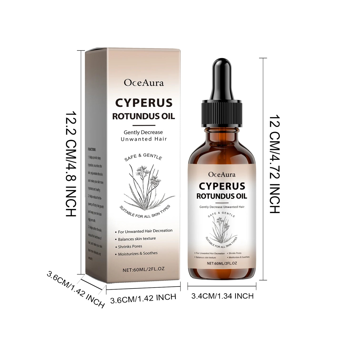 Cyperus Rotundus Essence Oil, After Hair Removal Care, Moisturizing, Pore Shrink, Prevent Hair Growth, Smoothing Body Oil