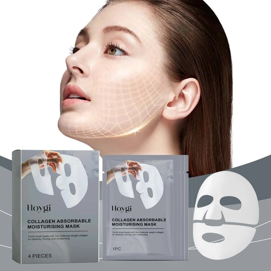 4pcs Collagen Face Mask, Hydrating, Shrinking Pores, Brightening, Oil Control, Moisturizing, Smoothing