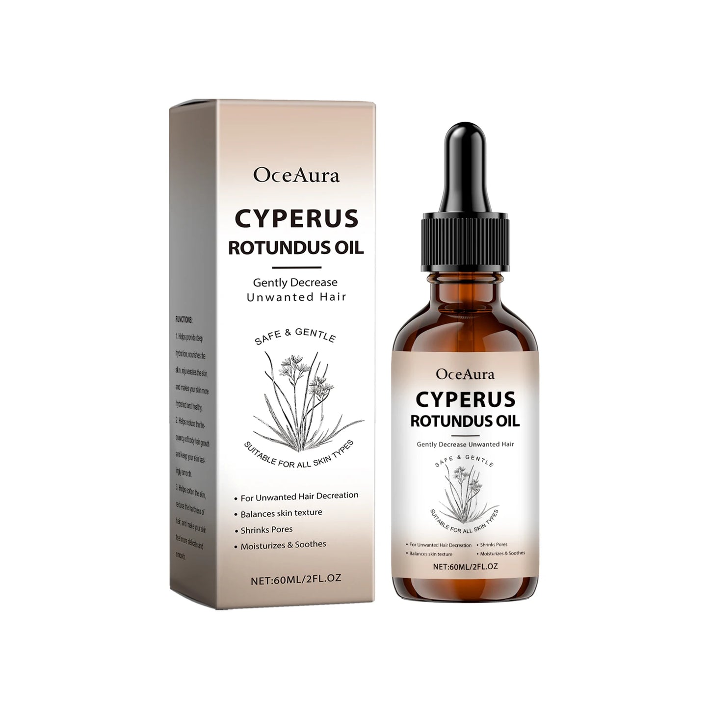 Cyperus Rotundus Essence Oil, After Hair Removal Care, Moisturizing, Pore Shrink, Prevent Hair Growth, Smoothing Body Oil