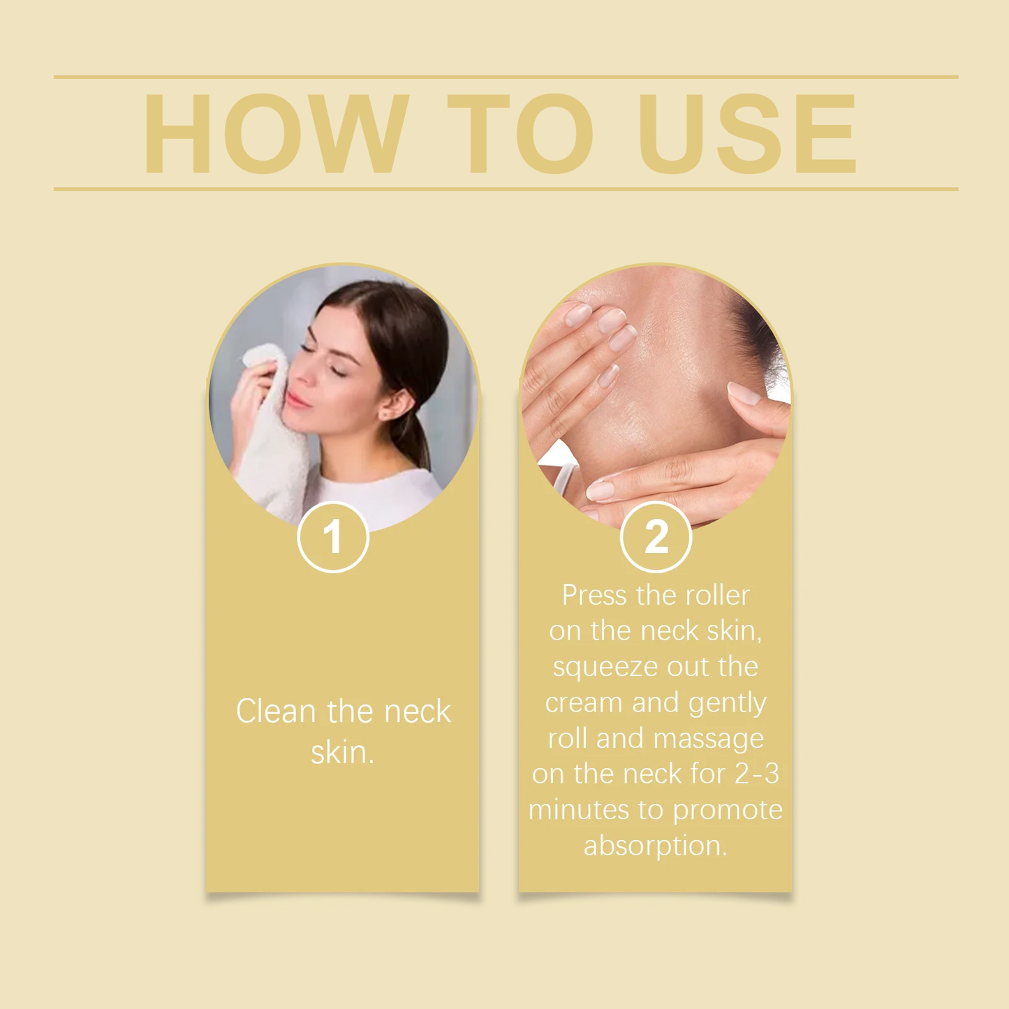 120g Neck Firm Roller Cream, Neck Line Reduction, Deep Nourishing, Moisturize, Massage, Sooth Skin, Easy Absorption