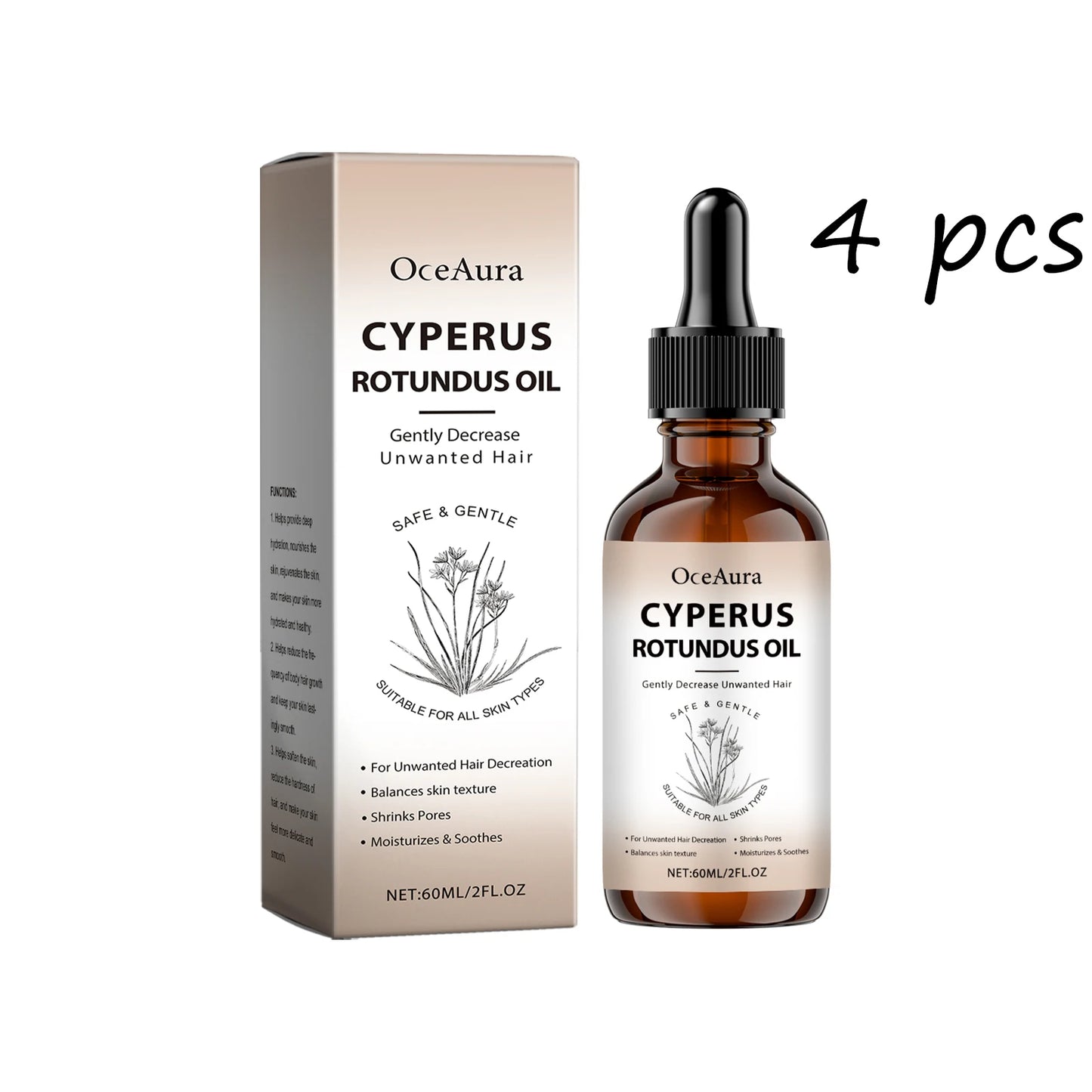 Cyperus Rotundus Essence Oil, After Hair Removal Care, Moisturizing, Pore Shrink, Prevent Hair Growth, Smoothing Body Oil