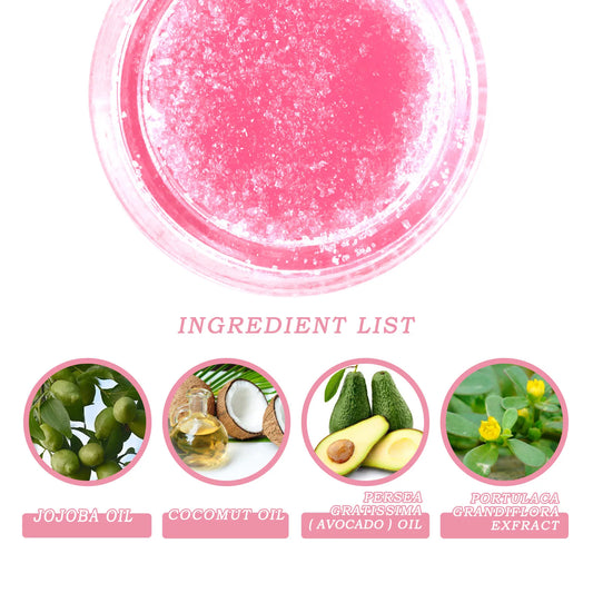 Pink Lip Scrub, Exfoliator, Dead Skin Removal, Lightening, Fade Lip Lines, Moisturizing, Makeup Lip Care