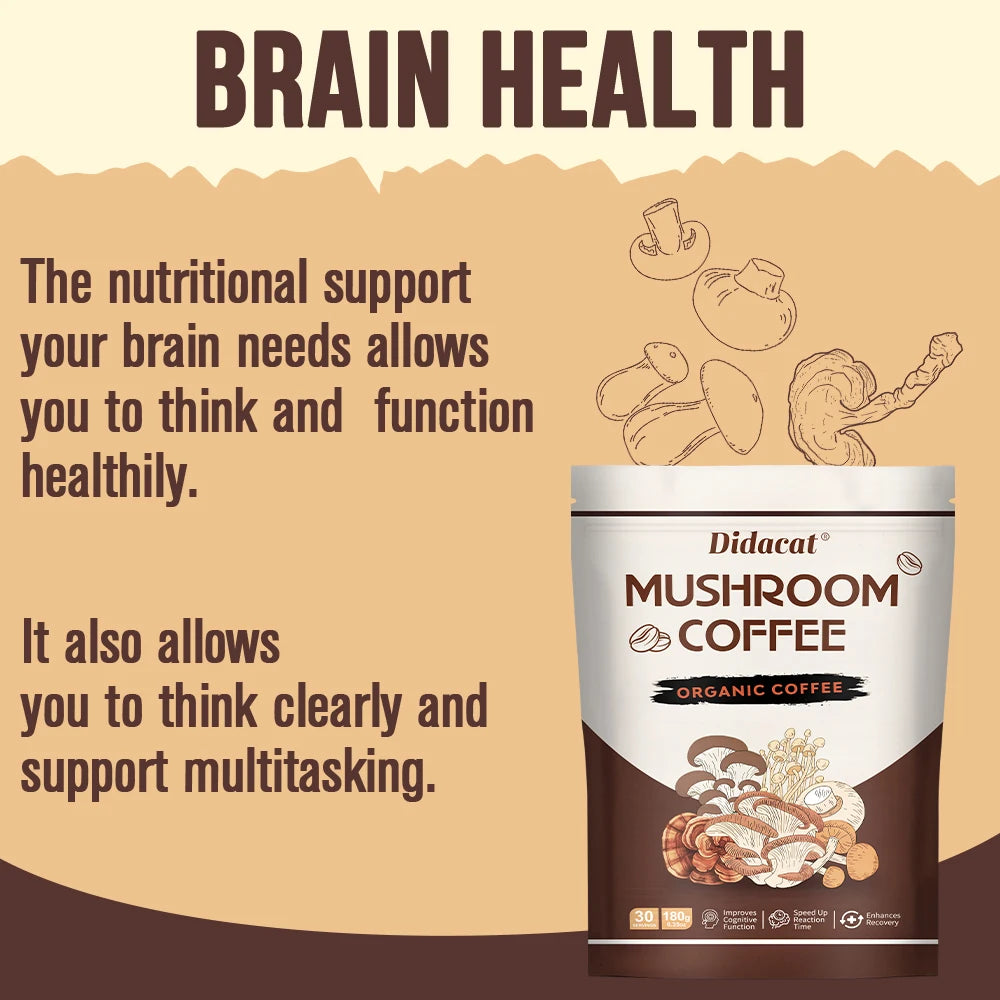 Mushroom Coffee - Organic, Lion's Mane, Chaga, Cordyceps, Reishi, Shiitake