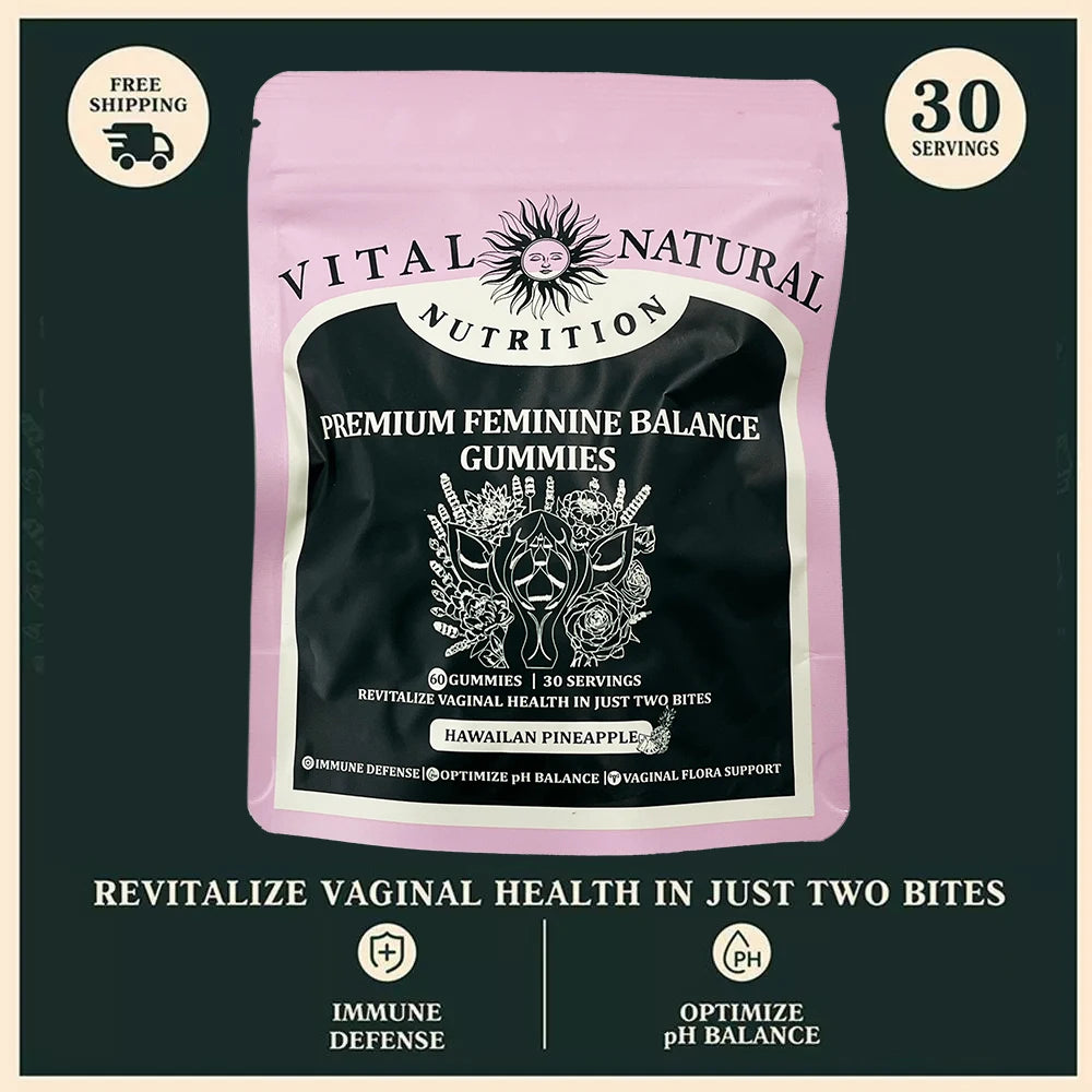 60 pieces of Vital Source Feminine Balance Gummies, for women - Hawaiian Pineapple