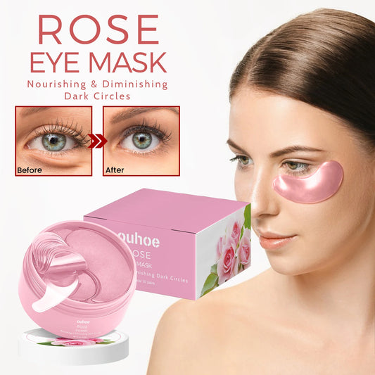 60pcs Rose Eye Mask Fades Fine Lines, Eye Bags, Dark Circles, Moisturizing, Firming Eye Patch, Eye Mask
