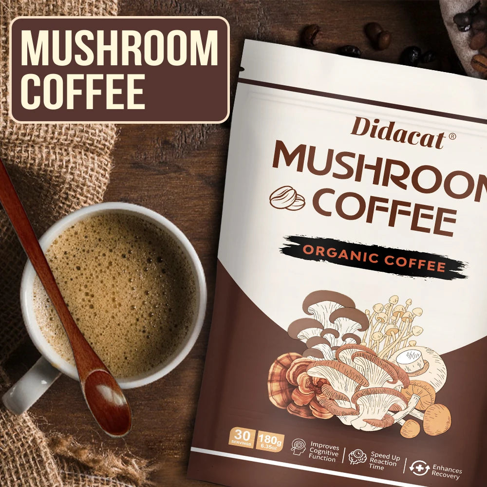 Mushroom Coffee - Organic, Lion's Mane, Chaga, Cordyceps, Reishi, Shiitake