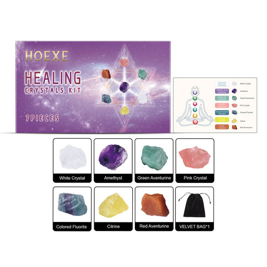 Hoexe Crystal set Crystal Mausoleum fluorite kit Bedroom home living room interior decoration crystal decoration 2pcs